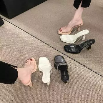 Temperament fairy sandals long wear not tired feet women s shoes summer new beautiful transparent high heels Internet celebrity fashion versatile 35