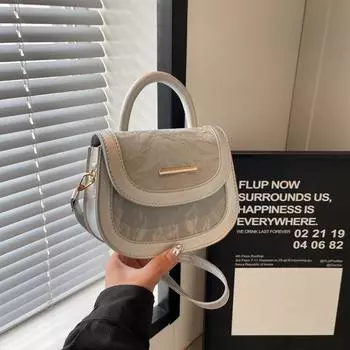 Temperament fashion shoulder bag niche design retro saddle bag 2024 summer new fashion Korean version messenger bag чёрный