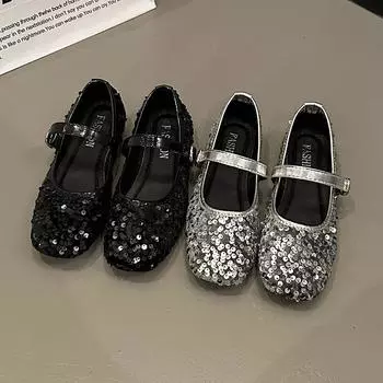 темперамент фея вечерний бриз одиночные туфли женские внутренняя высота увеличение неглубокий рот 2024 новая весна и лето блестки мягкая подошва женские туфли 35 серебряный