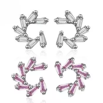 Темперамент Холодный ветер Мини Ветряная мельница Модные циркониевые сверкающие классические серьги-гвоздики для женщин Ослепительные женские элегантные аксессуары вневременные ювелирные изделия
