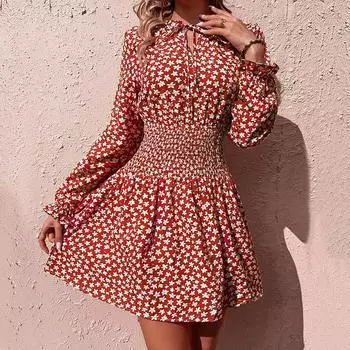 Темперамент и элегантность верхняя одежда модные женские весенние облегающие платья с длинным рукавом с принтом M бордовый