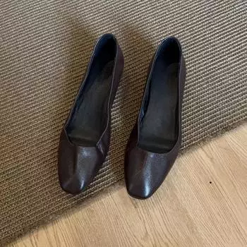 Temperament inner height increase single shoes shallow mouth versatile one pedal commuter shoes simple professional work shoes 35