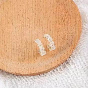 Темперамент Элегантный Круг Женщин Милые Девушки Цветок Ракушка Серьги Кольца Серьги Круглые золотой