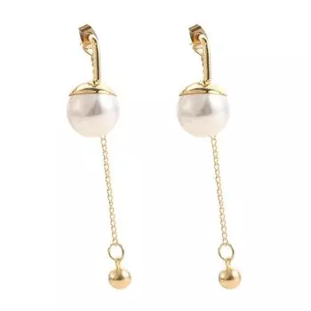 Темперамент капли воды кисточка женские корейские модные ювелирные изделия цинковый сплав жемчужные серьги висячие серьги белый