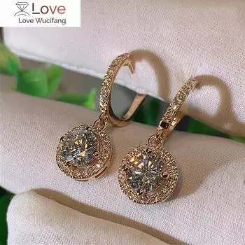 Темперамент Классические серьги-подвески AAA CZ для женщин Элегантные блестящие яркие ювелирные изделия Свадебные аксессуары Подарок на свадьбу белый