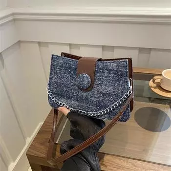 Temperament красивая сумка подмышкой женская 2024 осень новая персонализированная ретро сумка через плечо маленькая квадратная сумка женская сумка через плечо светло-синий