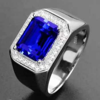 Темперамент Lan Gang Нефритовое кольцо с драгоценными камнями Операция Мужское кольцо