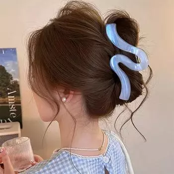 Temperament Large Wave Hair Claw Shark Claw Clips For Women Girls Ponytail Hairpin Headdress Hair Accessories Gifts