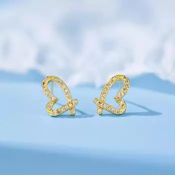 Темперамент Легкие Роскошные Серьги-гвоздики Любовь Женские Серьги Ниш Дизайн Серьги Циркон Формы Сердца Для Езды На Работу Можно Носить Милые Девочки Ювелирные Изделия