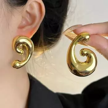 Temperament Metal Earrings Advanced Sense Stud Earrings Daily Wear серебряный