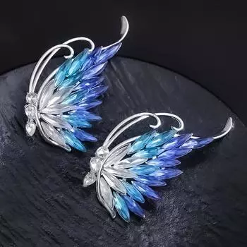 Темперамент Моделирование Брошь Бабочка Трехмерный Бриллиант Постепенное Изменение Высококачественная Нишевая Булавка Модный Яркий Бабочка Корсаж