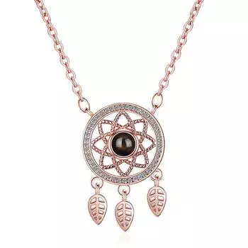 Темперамент Модная проекция Любви Ожерелье Женское Я Люблю Тебя Память Ловец Снов Цепочка Ожерелье Ключицы Подарок Подруге copper