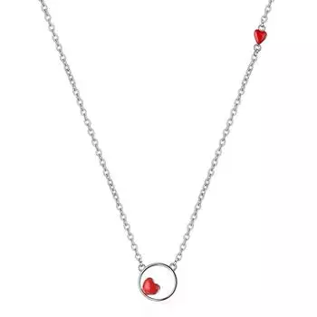 Темперамент Модные девушки Красный Любовь Круг Ожерелье Мори Литература Милая короткая секция в форме сердца ключицы Цепочка Ожерелье Подарок для подруг Copper