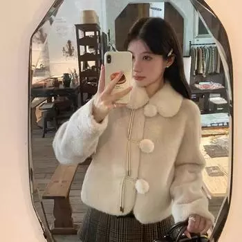 Темперамент небольшой ароматный стиль экологически чистая шуба женская новая осень и зима маленький плюшевый меховой топ S75-45kg