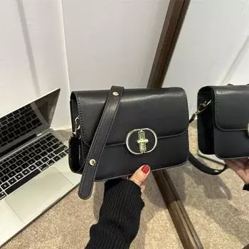 Темперамент осень новая маленькая квадратная сумка женская текстура нишевая сумка подмышкой классическая ретро сумка через плечо для поездок на работу темно-коричневого