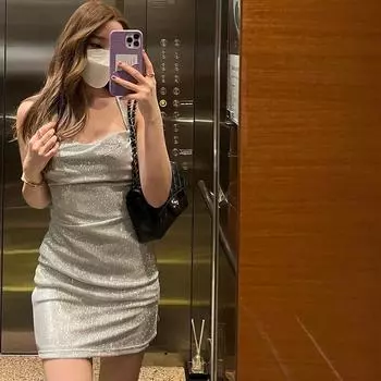 Темперамент Подтяжки Изящные Вспышки Сексуальное Платье Холтер Бретельки Женское Летнее Платье Spice Wrap Hip S чёрный