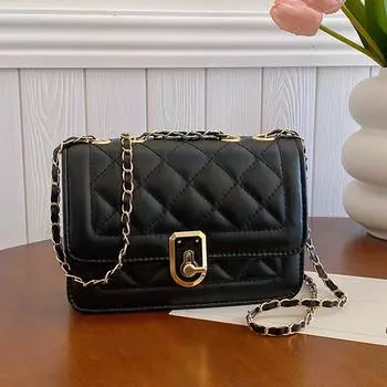 Темперамент Простая и модная ромбовидная вышивка с нитками Маленькая сумка Женская весенняя маленькая квадратная сумка бежевый