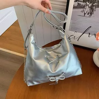 Темперамент Простая модная нежная фактура сумка подмышку весенняя универсальная сумка через плечо бежевый