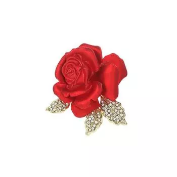 Temperament Red Rose Flower Brooch Zinc Zinc Alloy High-end Suit Pins Female Lady