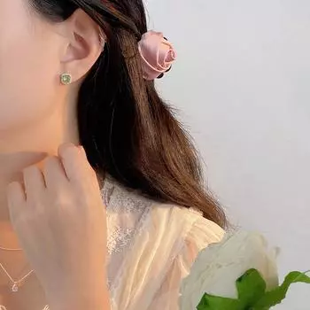 Темперамент ретро квадратные зеленые серьги в форме кубика сахара для женщин модные универсальные легкие роскошные серьги в корейском стиле