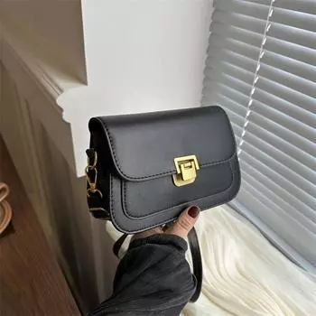 Temperament ретро-замок 2024 летний тренд модная простая повседневная иностранная сумка через плечо женская маленькая квадратная сумка белый