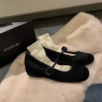 Temperament round head with leopard print inner height increase Mary Jane shoes women s shallow mouth single shoes 35