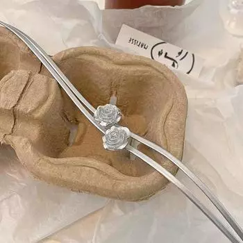 Темперамент Роза Двойной Слой Ожерелье Для Женщин Девочек Милая Прохладная Ключичная Цепочка Эстетические Ювелирные Изделия Аксессуары Подарки onesize