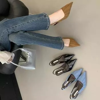 Темперамент с юбкой Модные заостренные туфли на высоком каблуке Босоножки Женская обувь 35 коричневый