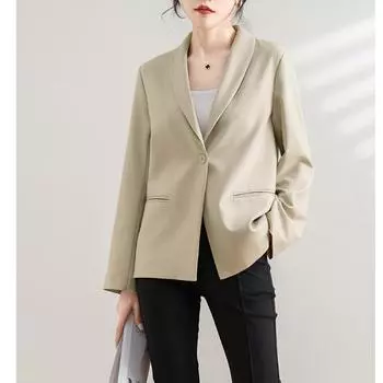 Temperament шерстяной блейзер женский 2024 женская одежда тонкий и тонкий женский повседневный костюм осенняя одежда S хаки