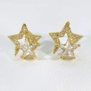 Темперамент Silver Night Sky Star Crystal Earrings Girl