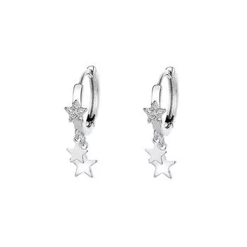 Temperament Small Earrings Design Sense Of Female Fashion Su Small Earrings Daily Simple Flash Diamond Star Ear Buckle Personality Copper