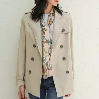 Temperament тренчкот женский 2024 осень пальто хаки пальто женское универсальная женская одежда одно пальто S хаки