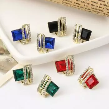 Темперамент Универсальные сетчатые красные серьги Новые серьги Senior Sense Of Diamond Серьги Crystal Rhombus Wings Геометрические женские серьги красный