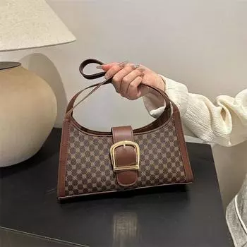 Temperament versatile retro shoulder bag women s 2025 spring fashion underarm bag square bag tide хаки