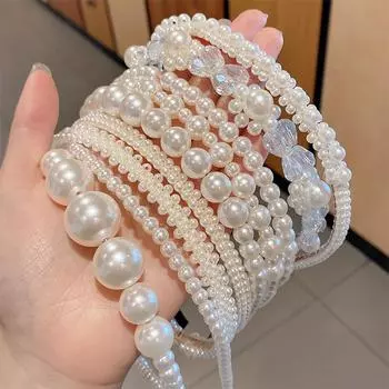 Темперамент Винтаж Жемчужные Обручи Для Волос Для Женщин Дамы Нескользящая Повязка На Голову