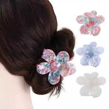 Темперамент заколка для волос цветок ацетат женские волосы когти корейский зажим для волос в форме акулы держатель для хвоста заколка для волос разноцветный