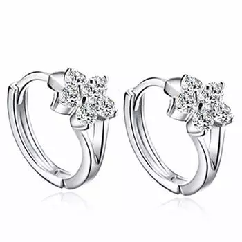 Темперамент женские посеребренные серьги серьги женские серьги корейские милые серьги снежинки серьги корейская версия