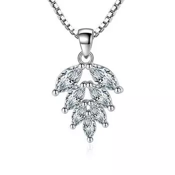 Temperament Женское универсальное ожерелье Ice Leaf Серебряный кулон Женский без цепочки кулон