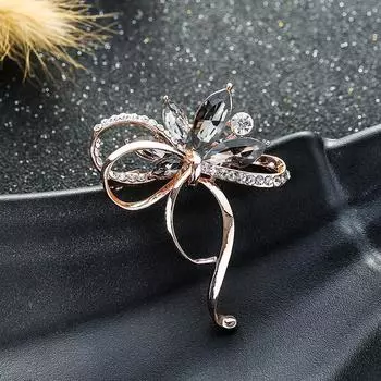 Темпераментная брошь-бант, высококачественная женская изысканная элегантная брошь с бриллиантами, роскошная антибликовая пряжка, аксессуары