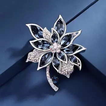 Темпераментная брошь «Гибискус» высокого класса, женская ретро-булавка с кристаллами и цветком, нишевый дизайн, корсажный костюм с аксессуарами