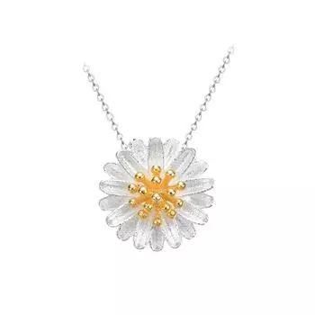Темпераментная мода хризантема цветок ожерелье женский маленький свежий кулон короткая секция ключицы цепочка ювелирные изделия для отправки подруге подарок copper