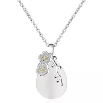 Темпераментная мода кулон в виде капли воды женское ожерелье с цветущей вишней свежее женское сердце короткая секция ключичная цепочка кулон подарок для подруг copper