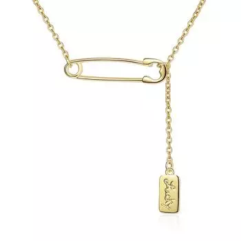 Темпераментная мода простая булавка с подвеской LOVE ожерелье женское длинное сечение холодный ветер ключица цепочка ожерелье для отправки подруге подарки белого золота