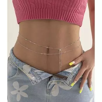 Темпераментная модная двухслойная цепочка для брюк в стиле хип-хоп, цепочка для тела, европейская и американская регулируемая цепочка на талию с искусственным кристаллом для горячих девушек A