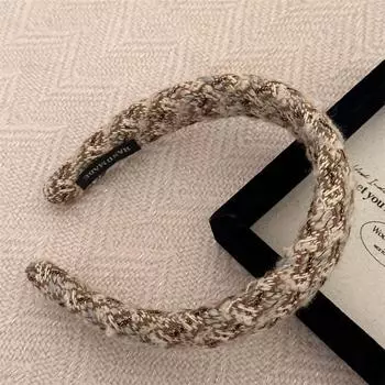 Темпераментная радужная шерстяная повязка на голову, осенне-зимняя, милая и симпатичная, для девочек, высокая, для прически с зачесом назад, ретро головной убор