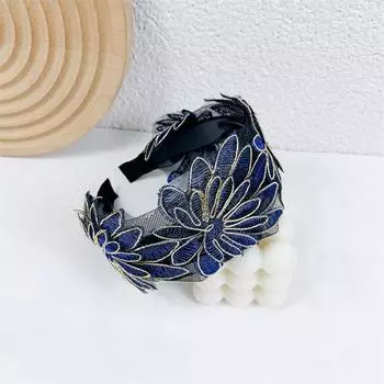 Темпераментная смола Макияж Дизайн моды Женские аксессуары для волос Широкий ободок для волос Корейский стиль Украшение для волос Кружевная повязка на голову с листьями