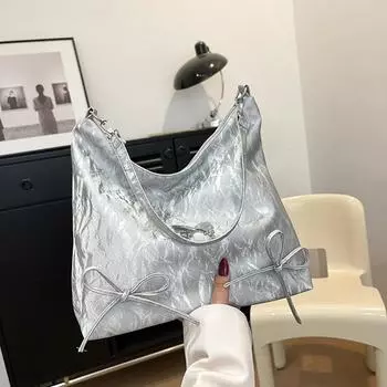 Темпераментная сумка на плечо, нежная большая сумка, новая женская сумка с бантом