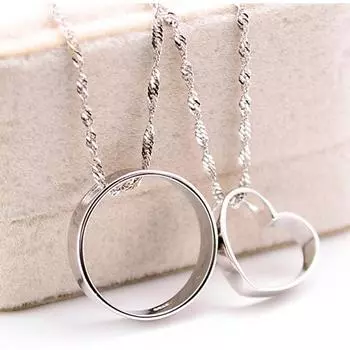 Темпераментная женская корейская версия, концентрический край кулона, ожерелье с круглым сердечком для пары мужчин и женщин