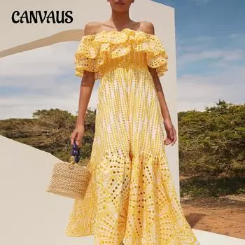 Темпераментное длинное платье в стиле знаменитостей, женские летние двухслойные платья с вышивкой в виде листьев лотоса и воротником-стойкой S белый