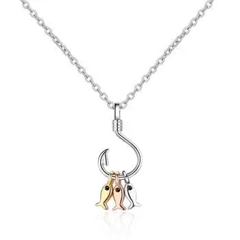 Темпераментное модное ожерелье с крючком для рыбы, простое розовое золото, три маленькие рыбки, короткая секция, ожерелье с ключицей, предмет для подарка девушке copper